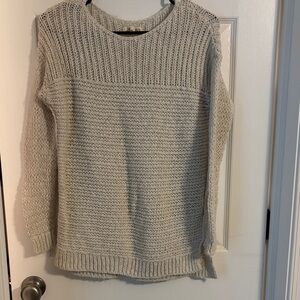 Hollister Light Gray Knit Crew Neck Sweater